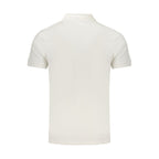Rifle Bianco Cotton men's polo shirt in white with collar and short sleeves, laid flat showing front design.