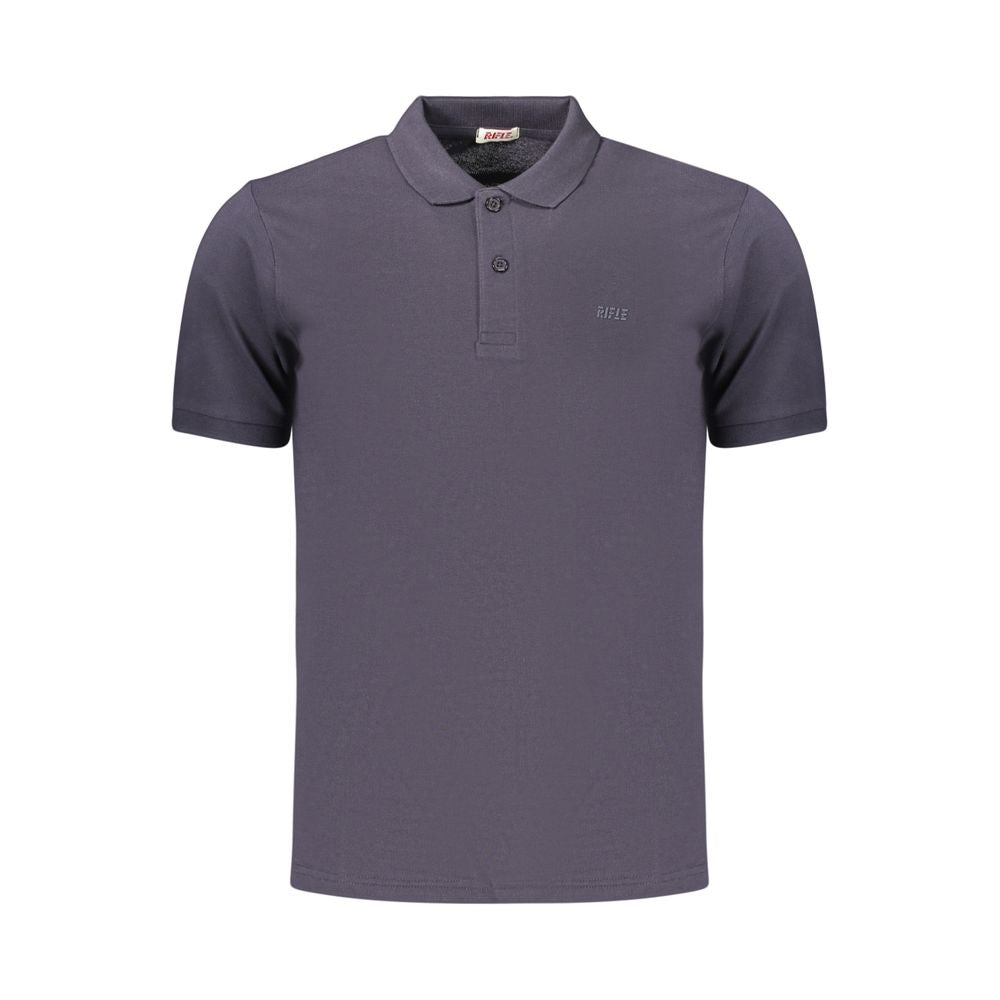 Men's Rifle blue cotton polo shirt with a classic collar and short sleeves, displayed on a plain background.