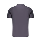 Blue cotton men's polo shirt by Rifle, featuring a classic collared design and short sleeves, displayed on a plain background.