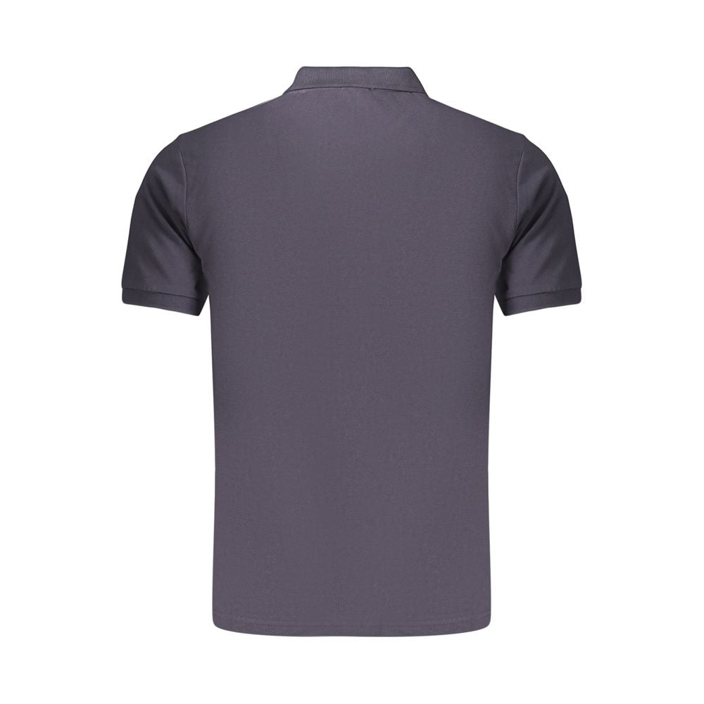 Blue cotton men's polo shirt by Rifle, featuring a classic collared design and short sleeves, displayed on a plain background.