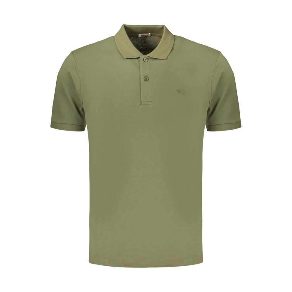 Men's Rifle Verde Cotton Polo Shirt in green with a classic collar and short sleeves, displayed on a plain background.