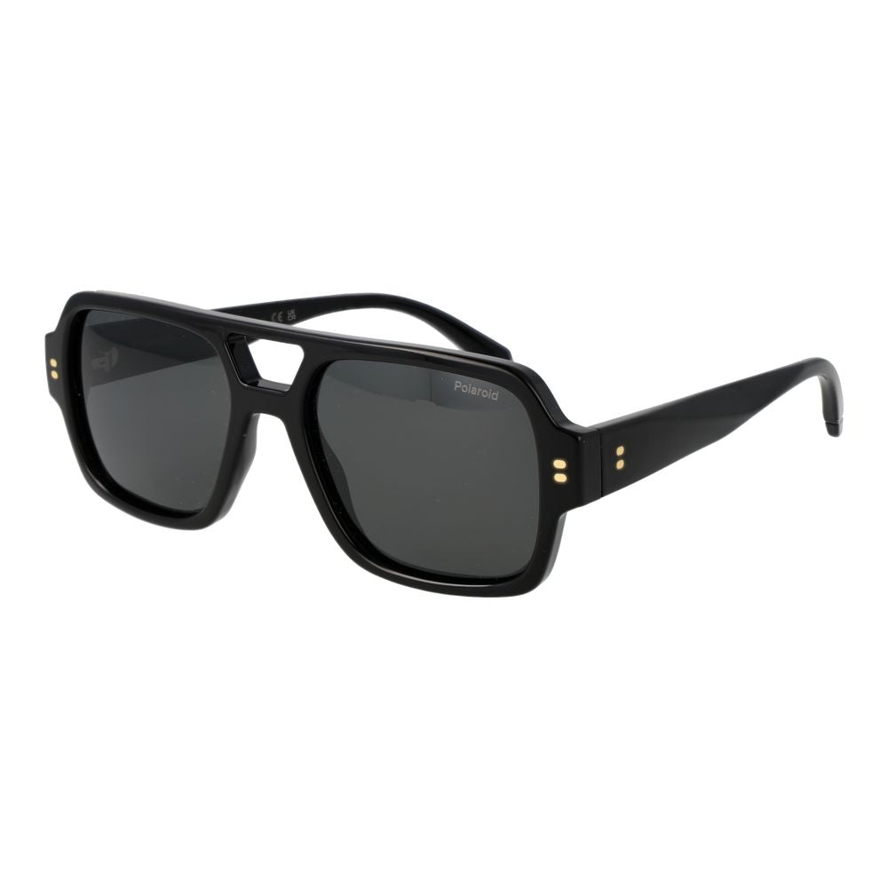 Polaroid black polycarbonate sunglasses with sleek frame and dark lenses, stylish eyewear for sun protection