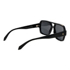 Polaroid black polycarbonate sunglasses with sleek frame and tinted lenses, designed for stylish sun protection.