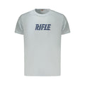 Light blue cotton men's T-shirt by Rifle with a classic fit, featuring a crew neckline and short sleeves.