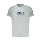 Light blue cotton men's T-shirt by Rifle with a classic fit, featuring a crew neckline and short sleeves.