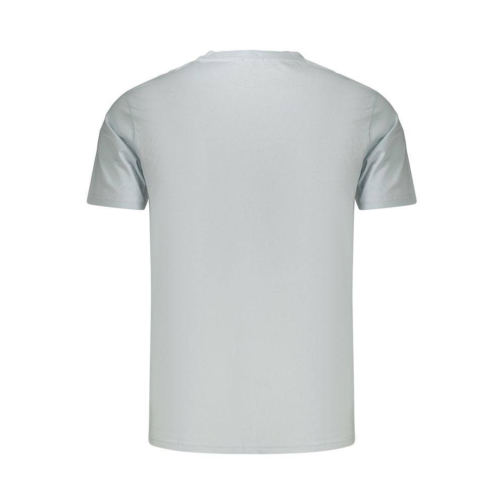 Light blue cotton men's T-shirt by Rifle, displayed flat with a round neckline and short sleeves.