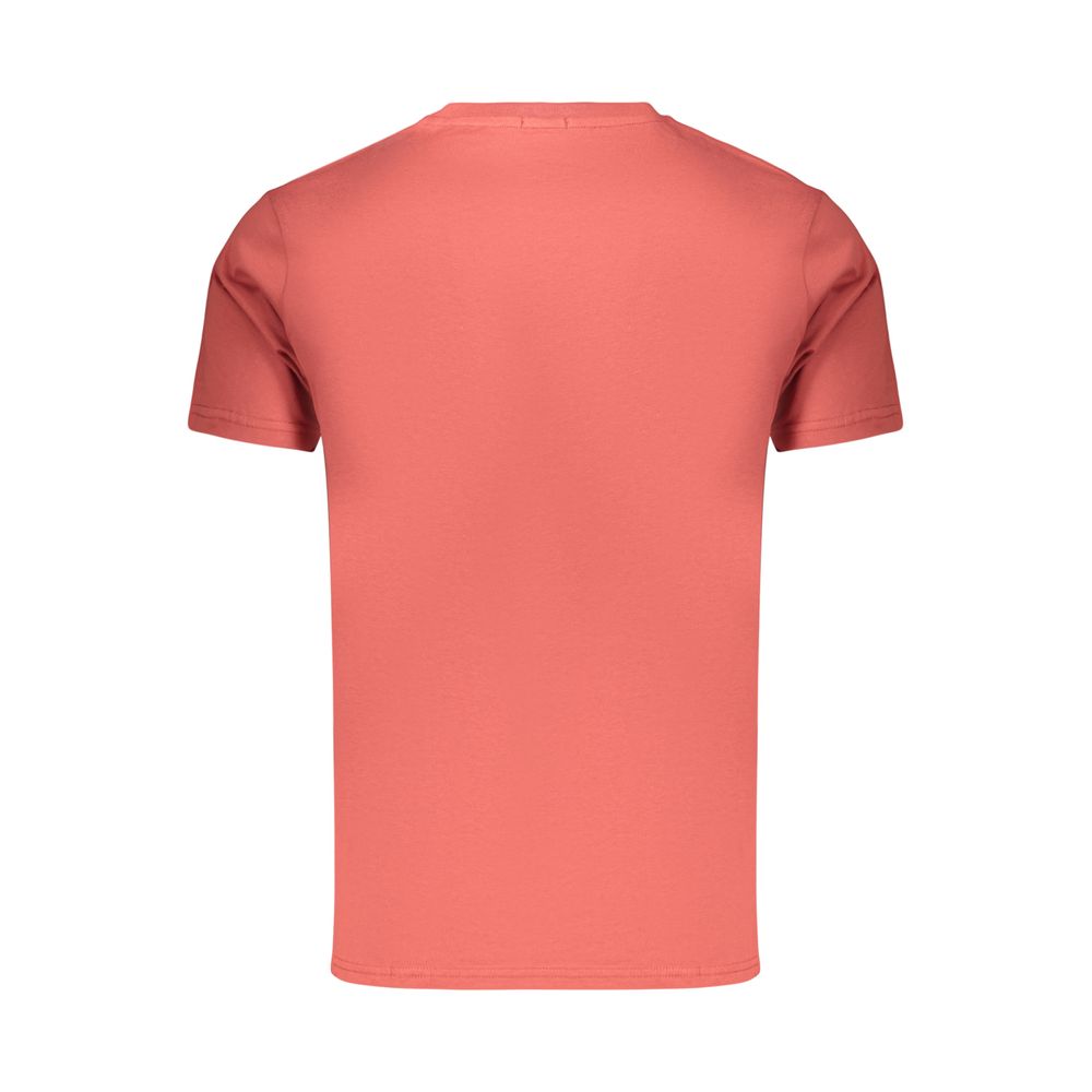 Rifle Rosso Cotton Men's T-Shirt featuring a classic crew neck and short sleeves in vibrant red fabric.