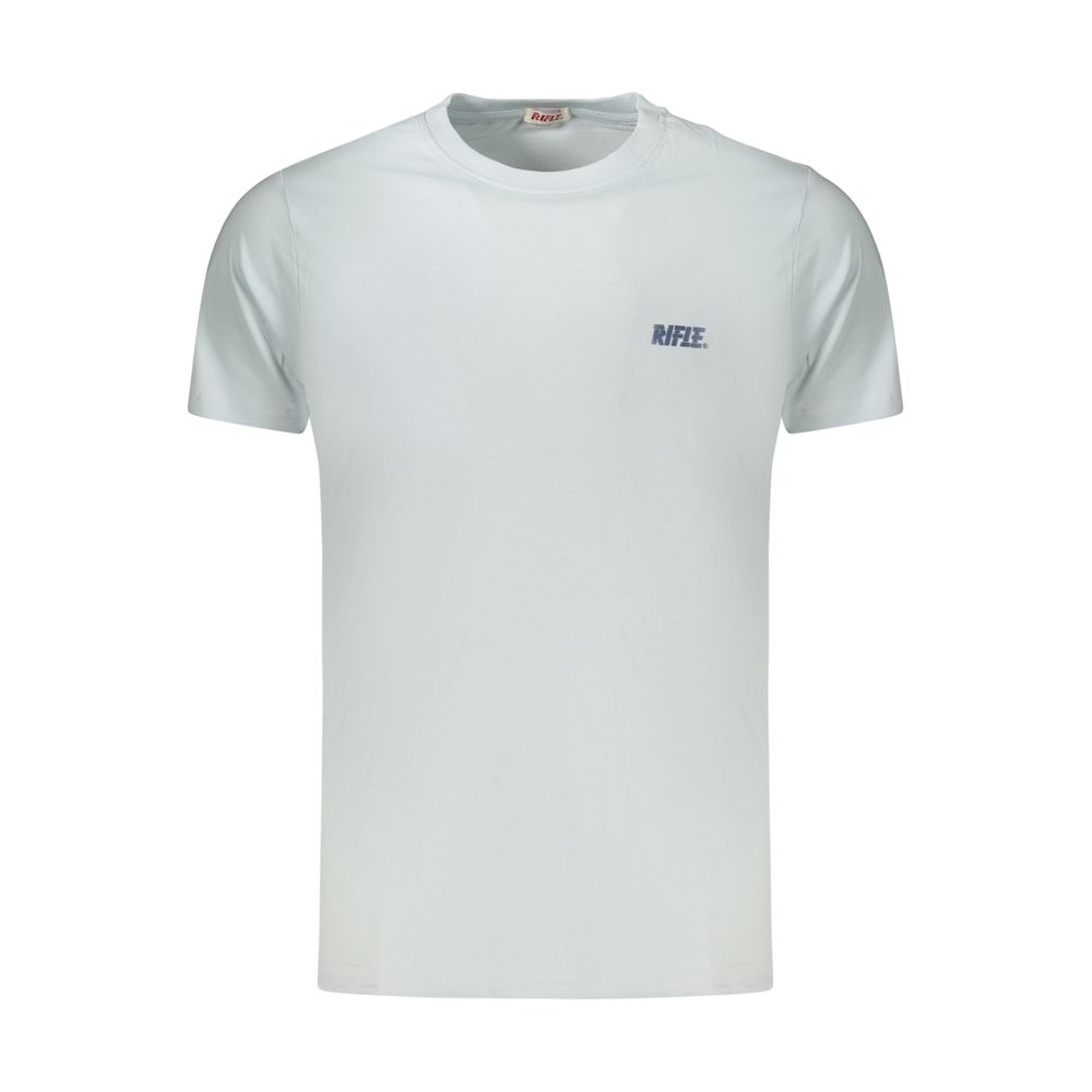 Light blue cotton men's T-shirt by Rifle, featuring a classic fit and short sleeves, displayed on a plain background.