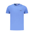 Blue cotton men's T-shirt by Rifle featuring a classic fit and short sleeves, displayed on a plain background.