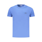 Blue cotton men's T-shirt by Rifle featuring a classic fit and short sleeves, displayed on a plain background.
