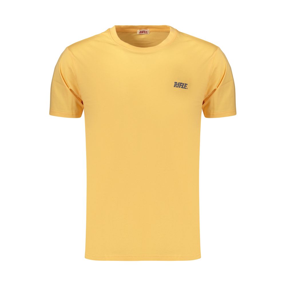 Orange cotton men's T-shirt by Rifle featuring a classic fit and subtle branding, displayed on a plain background.
