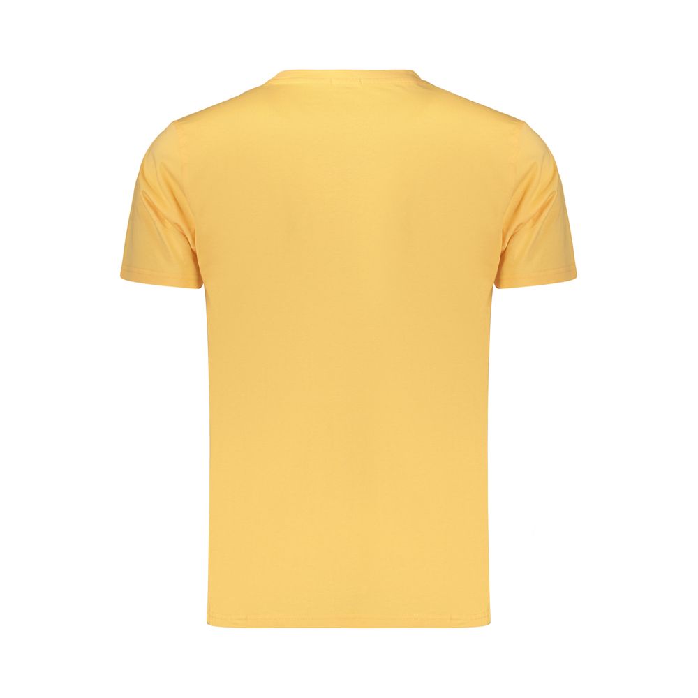 Orange cotton men's T-shirt by Rifle featuring a casual fit and round neckline, displayed on a plain background.