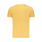 Orange cotton men's T-shirt by Rifle featuring a casual fit and round neckline, displayed on a plain background.