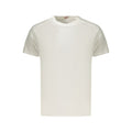 White cotton men's T-shirt with Rifle branding, featuring a classic fit and crew neckline, displayed on a plain background.