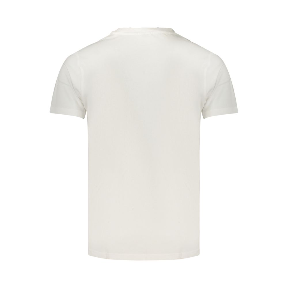 White cotton men's T-shirt by Rifle featuring a classic fit and crew neckline, displayed on a plain background.