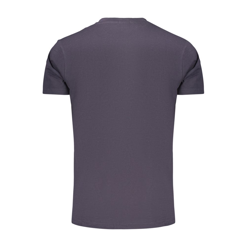 Blue cotton men's T-shirt by Rifle featuring a classic fit and short sleeves, displayed flat on a white background.