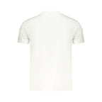 White cotton men's T-shirt by Napapijri, featuring a classic fit and simple design, displayed on a neutral background.