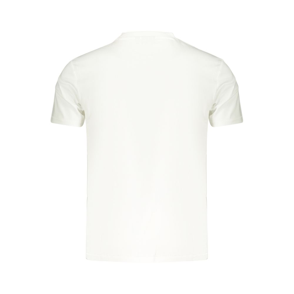 White cotton men's T-shirt by Napapijri, featuring a classic fit and simple design, displayed on a neutral background.