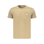 Brown cotton men's T-shirt from Rifle featuring a classic crew neck and casual fit.