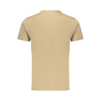 Brown cotton men's T-shirt by Rifle featuring a classic crew neck and comfortable fit.