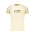 Beige cotton men's T-shirt by Rifle with a classic fit and short sleeves, displayed on a plain background.