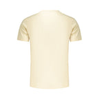 Beige cotton men's T-shirt from Rifle with a classic fit and short sleeves, laid flat on a plain background.