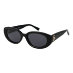 Tommy Hilfiger black acetate sunglasses with rounded frames and dark tinted lenses.