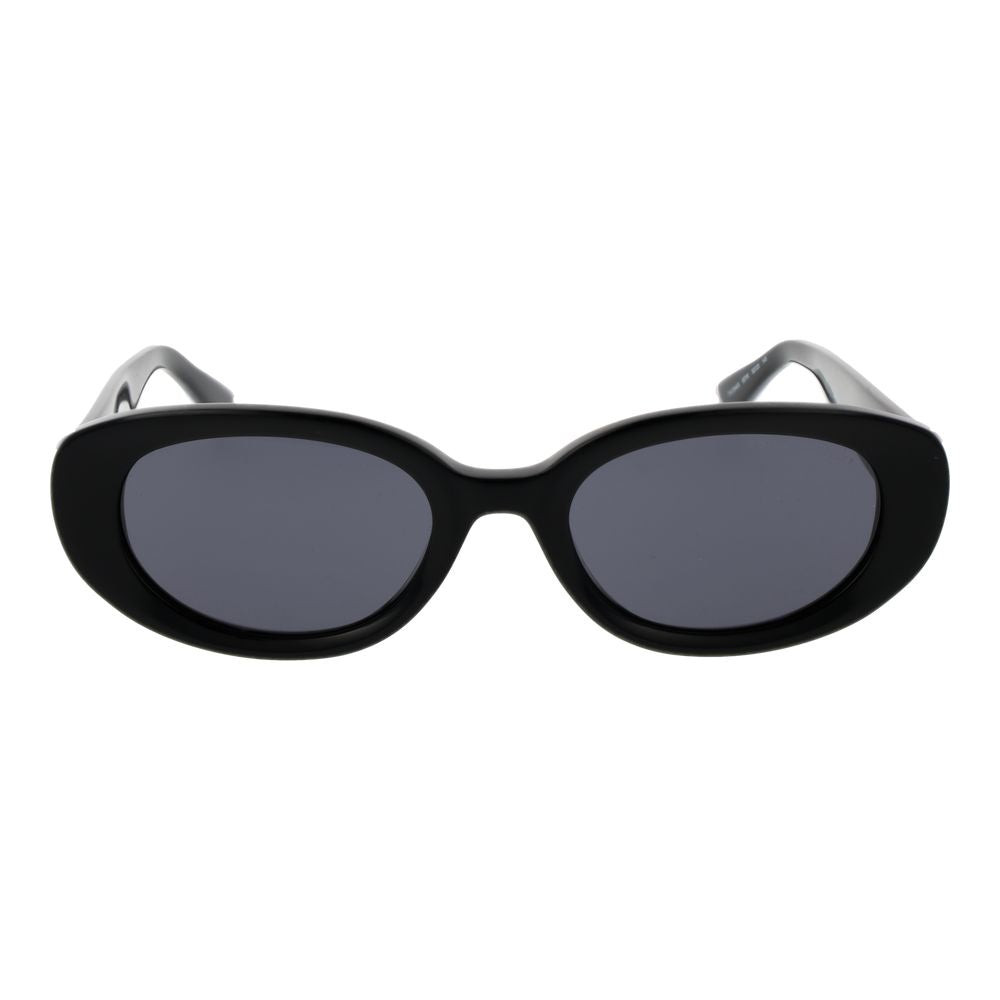 Black acetate sunglasses by Tommy Hilfiger with classic design and logo accents, stylish and suitable for everyday wear.