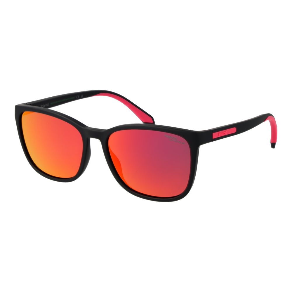 Polaroid black polycarbonate sunglasses with sleek frame and dark lenses, stylish eyewear for sun protection