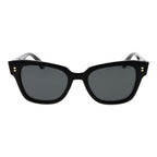Polaroid black plastic sunglasses with sleek frame and tinted lenses, stylish eyewear for sun protection