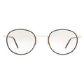 Andy Wolf black metal glasses frames with sleek, minimalist design and clear lenses, stylish eyewear for everyday wear.
