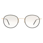 Andy Wolf black metal glasses frames with sleek, minimalist design and clear lenses, stylish eyewear for everyday wear.