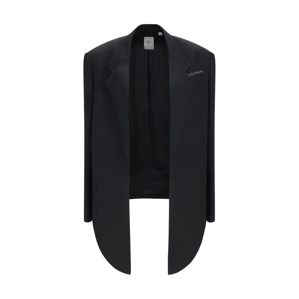 Calvin Klein Black Viscose Full-Length Jacket Calvin Klein