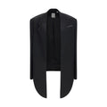 Calvin Klein Black Viscose Full-Length Jacket Calvin Klein