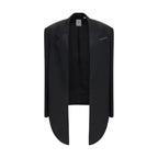 Calvin Klein Black Viscose Full-Length Jacket Calvin Klein