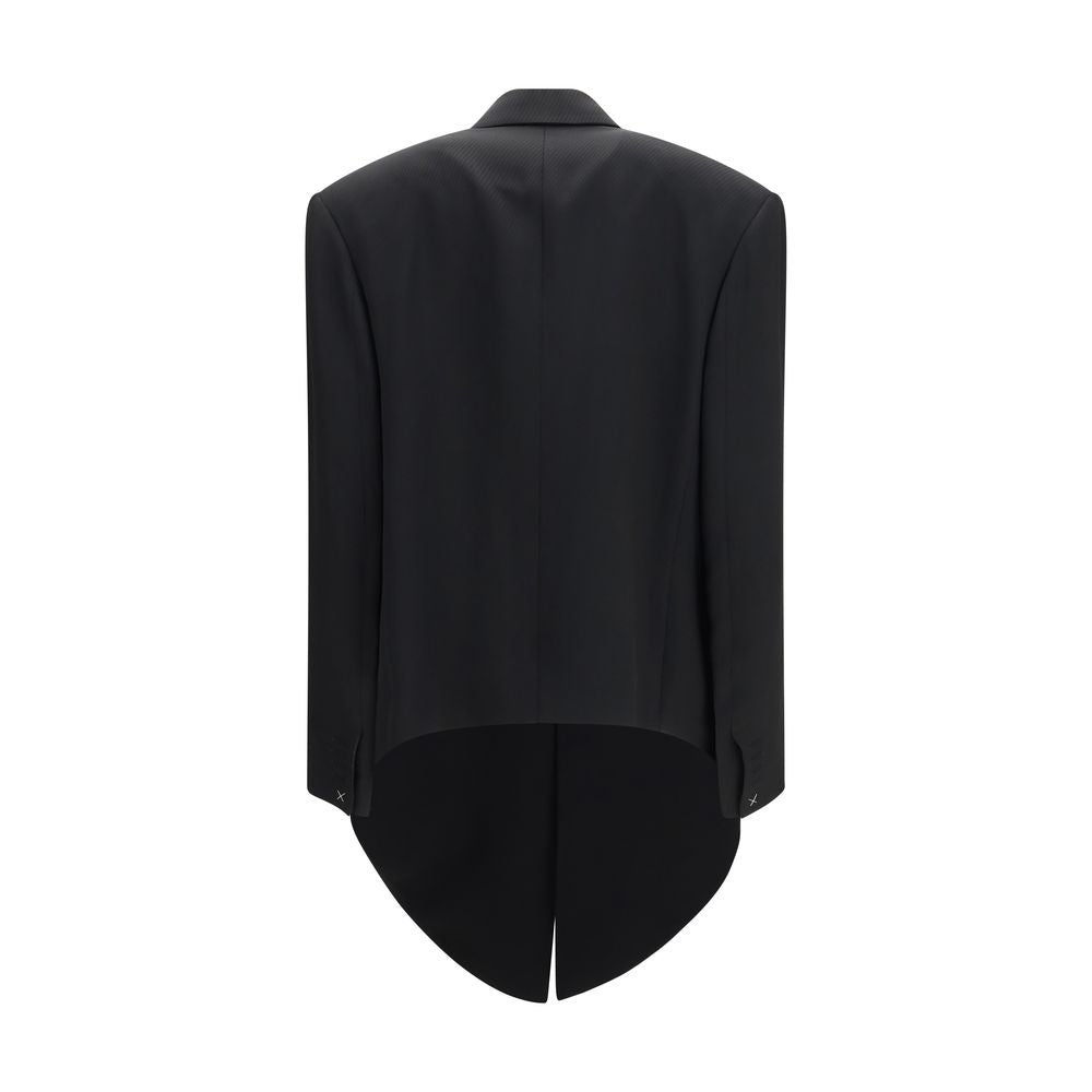 Calvin Klein Black Viscose Full-Length Jacket Calvin Klein