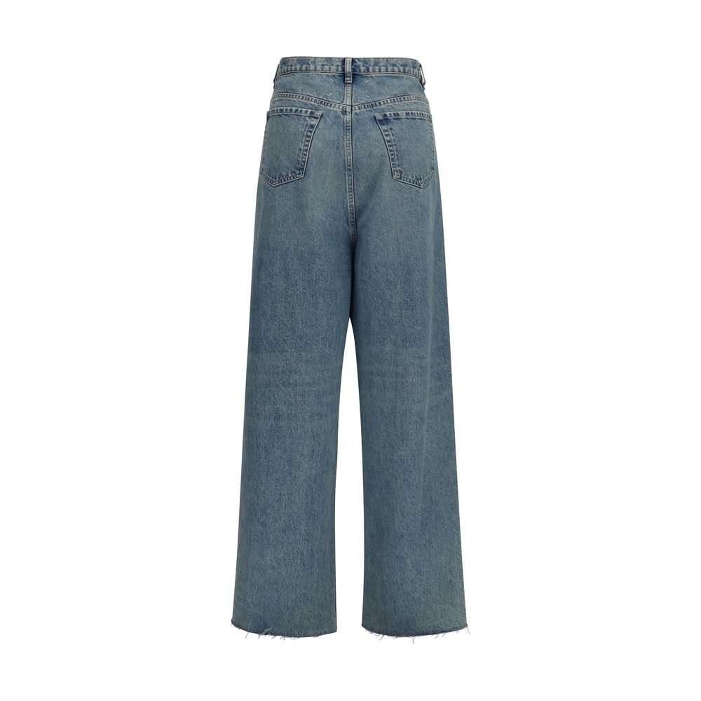 Maison Margiela Blue Cotton High-Waisted Jean Maison Margiela