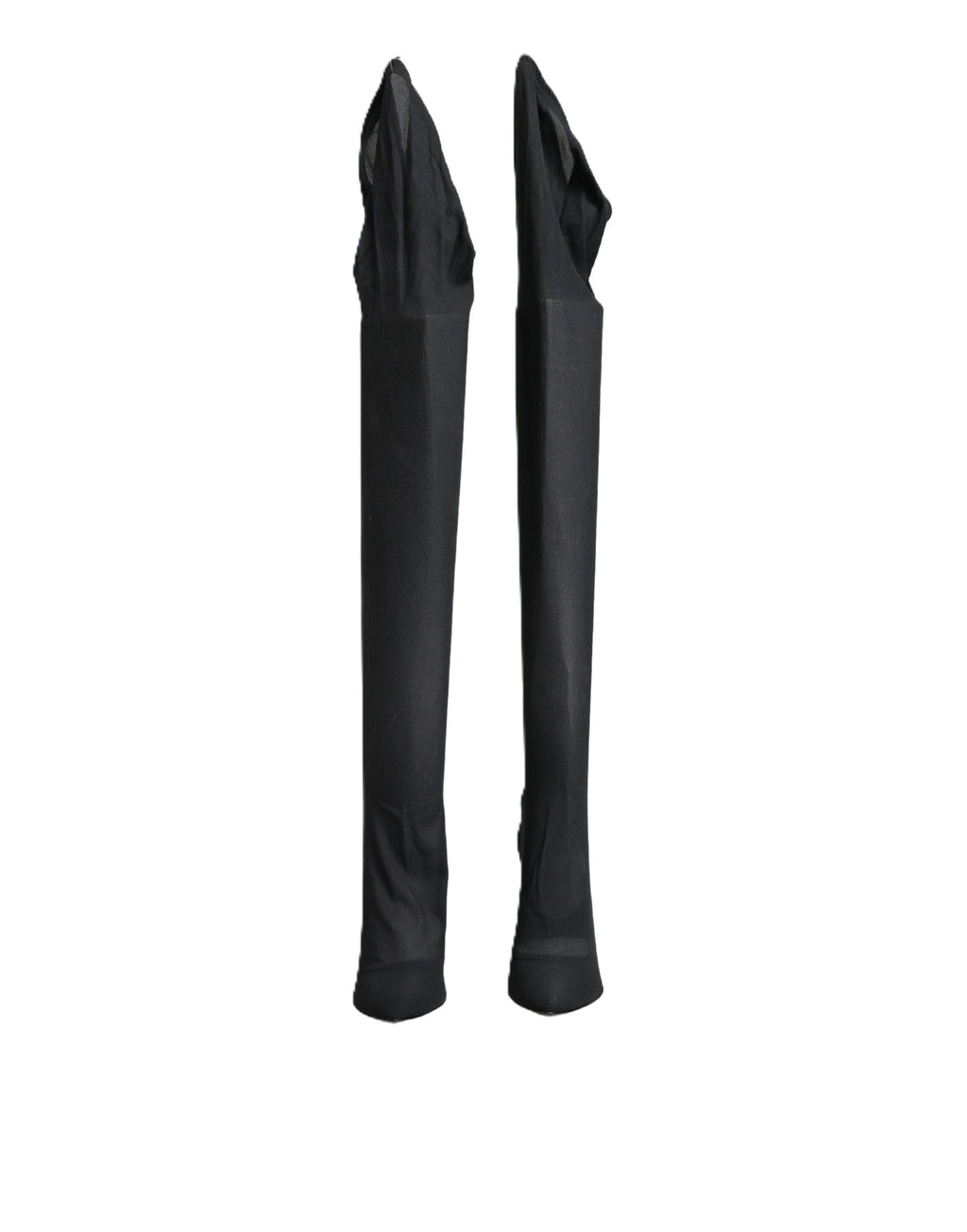 Dolce & Gabbana Black Stretch Socks Knee High Boots Shoes - Eljoys Fashion 