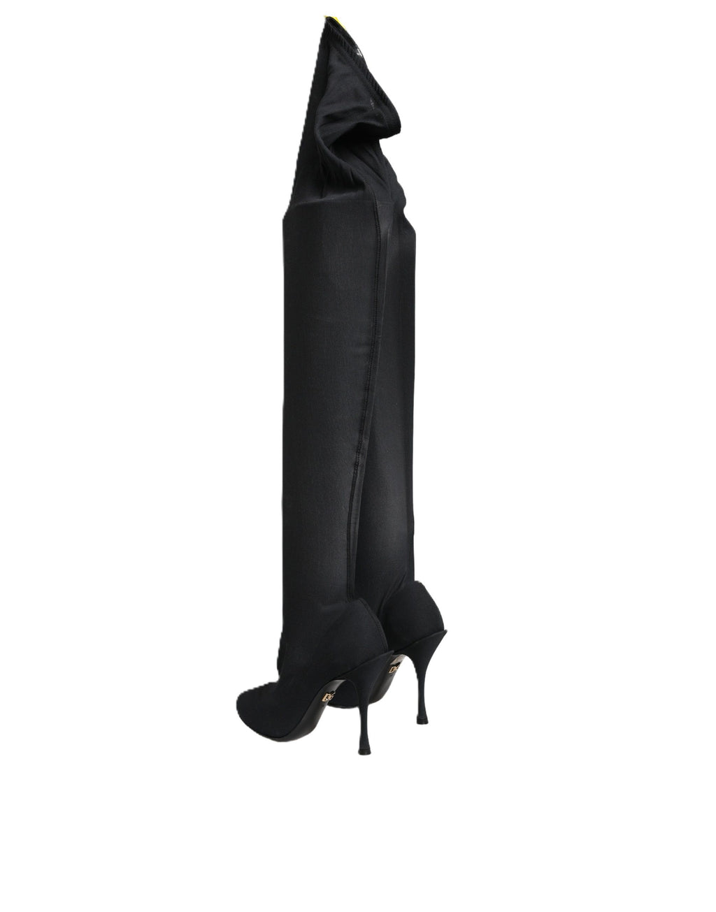 Dolce & Gabbana Black Stretch Socks Knee High Boots Shoes - Eljoys Fashion 