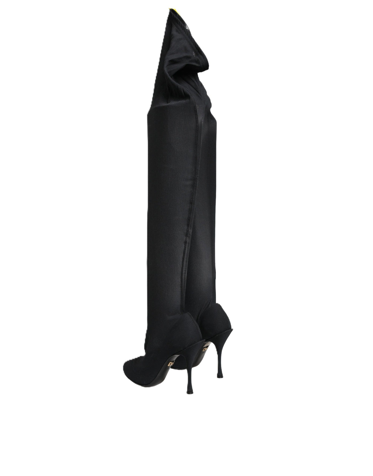 Dolce & Gabbana Black Stretch Socks Knee High Boots Shoes - Eljoys Fashion 