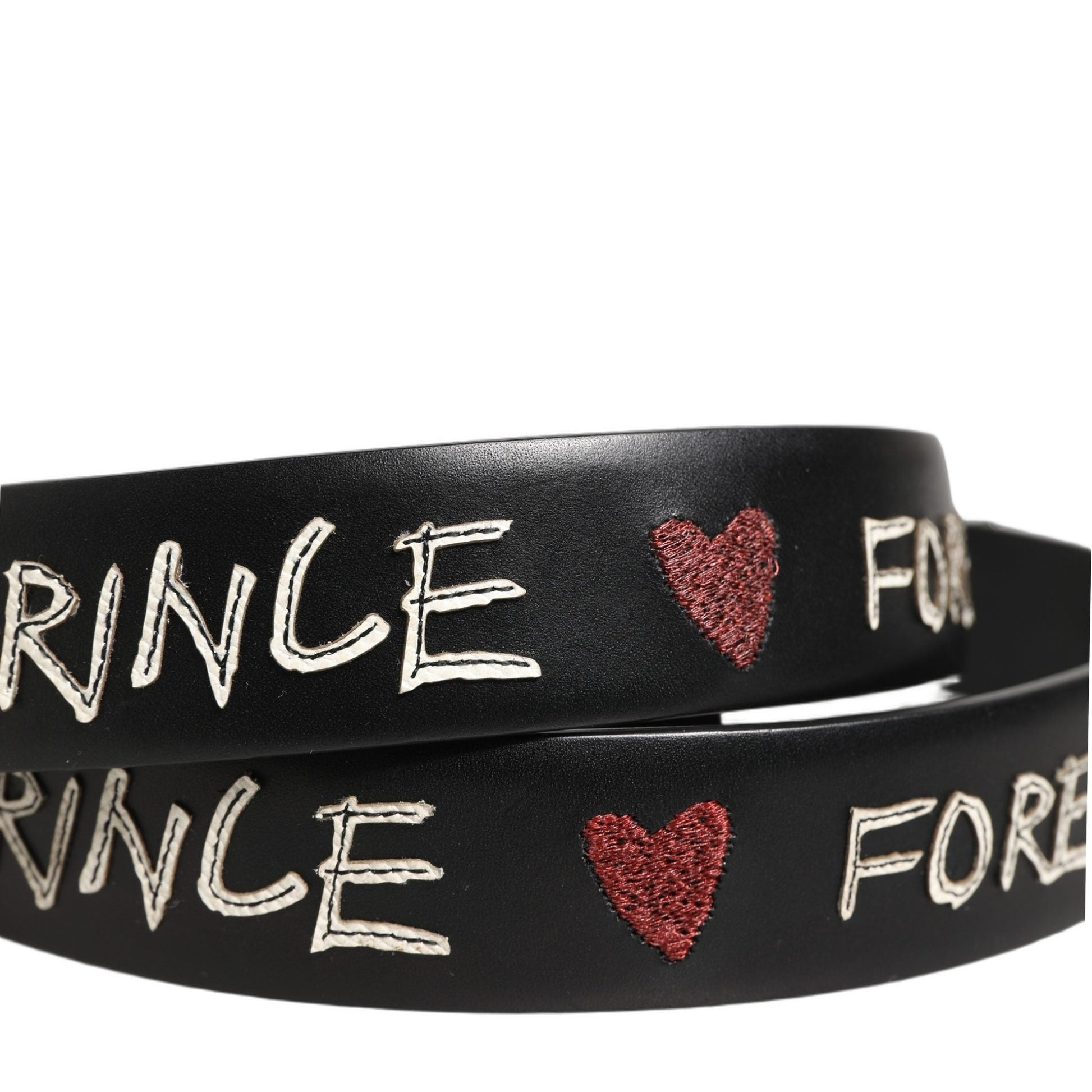 Dolce & Gabbana Black Leather Prince Crown Logo Buckle Belt