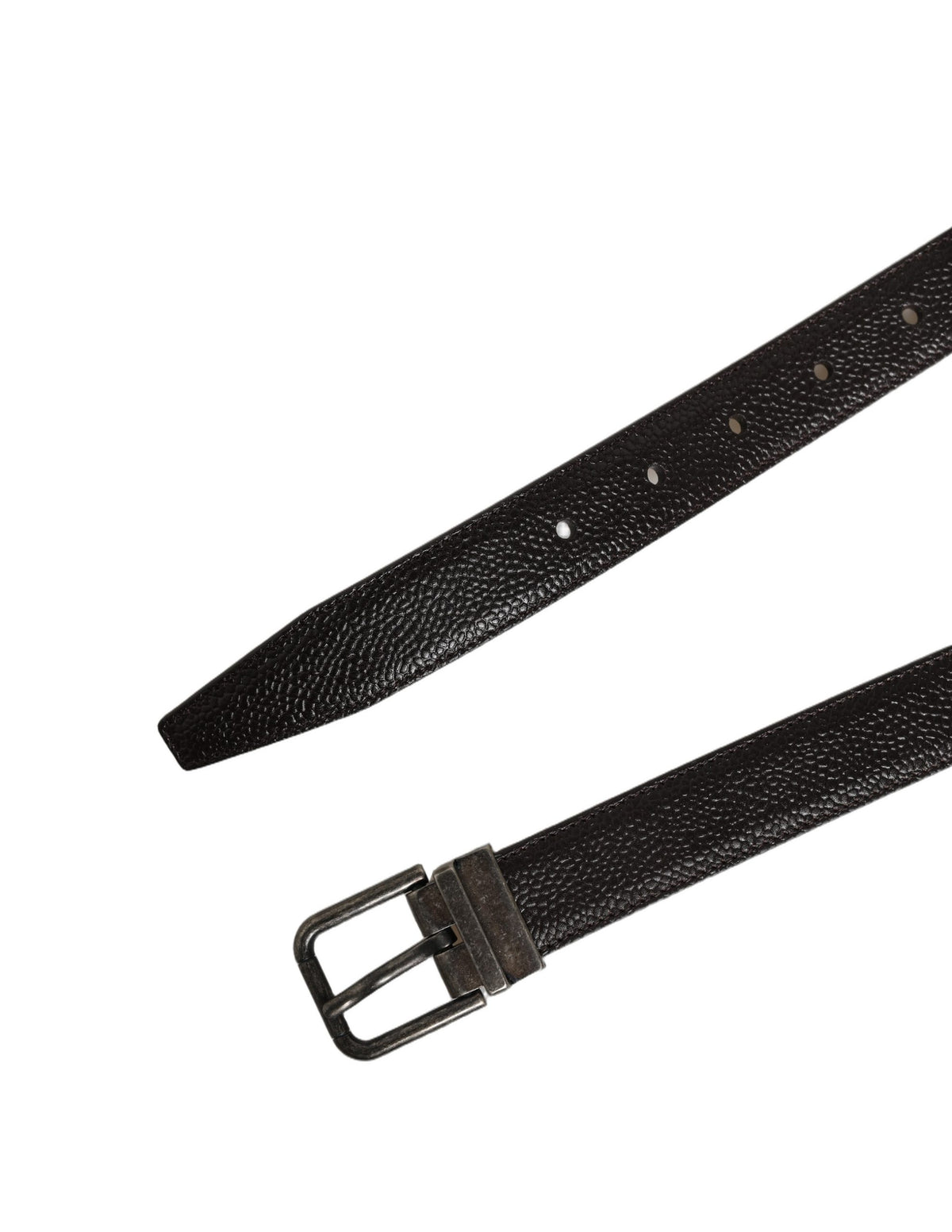 Dolce & Gabbana Brown Calf Leather Vintage Style Silver Buckle Belt - Eljoys Fashion 