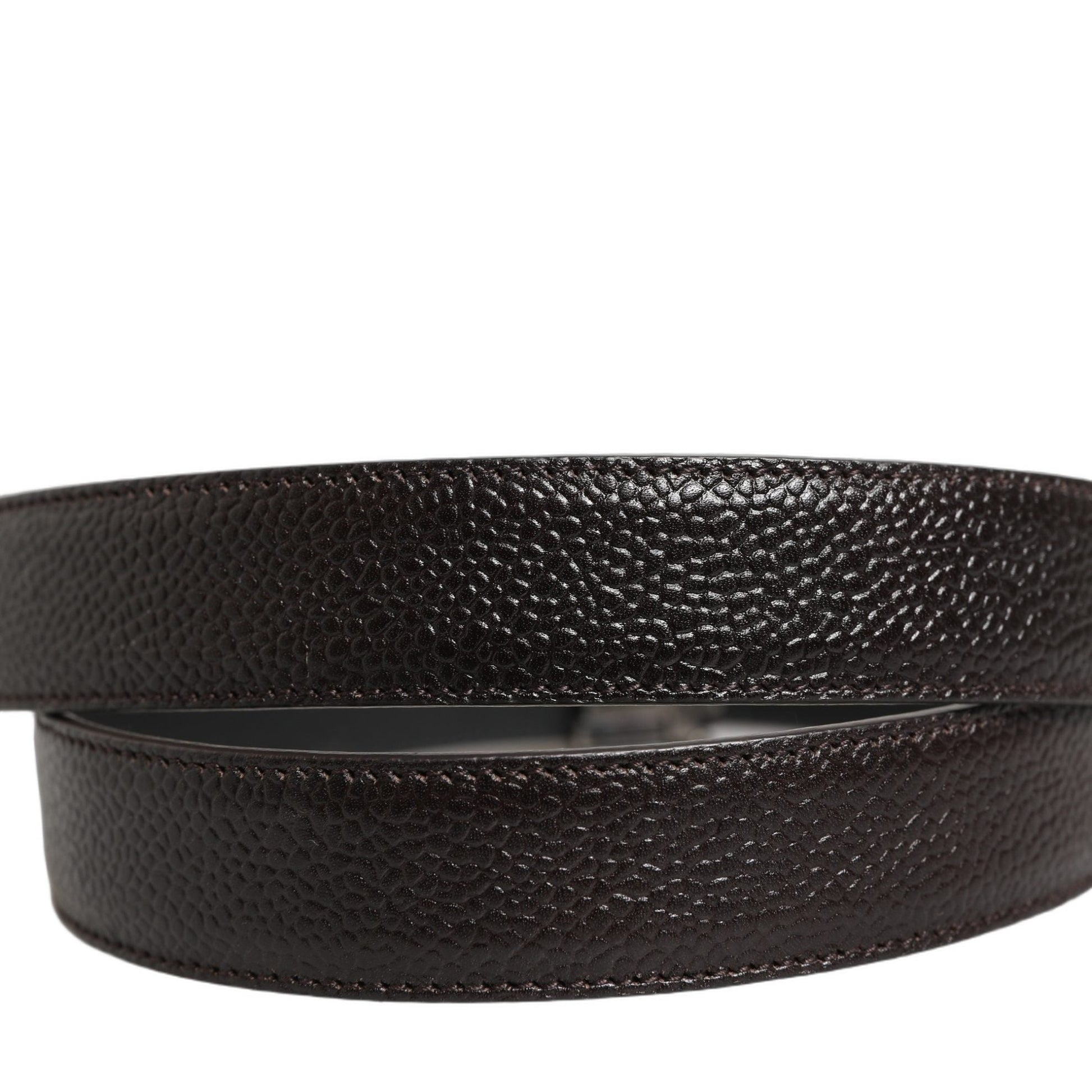 Dolce & Gabbana Brown Calf Leather Vintage Style Silver Buckle Belt