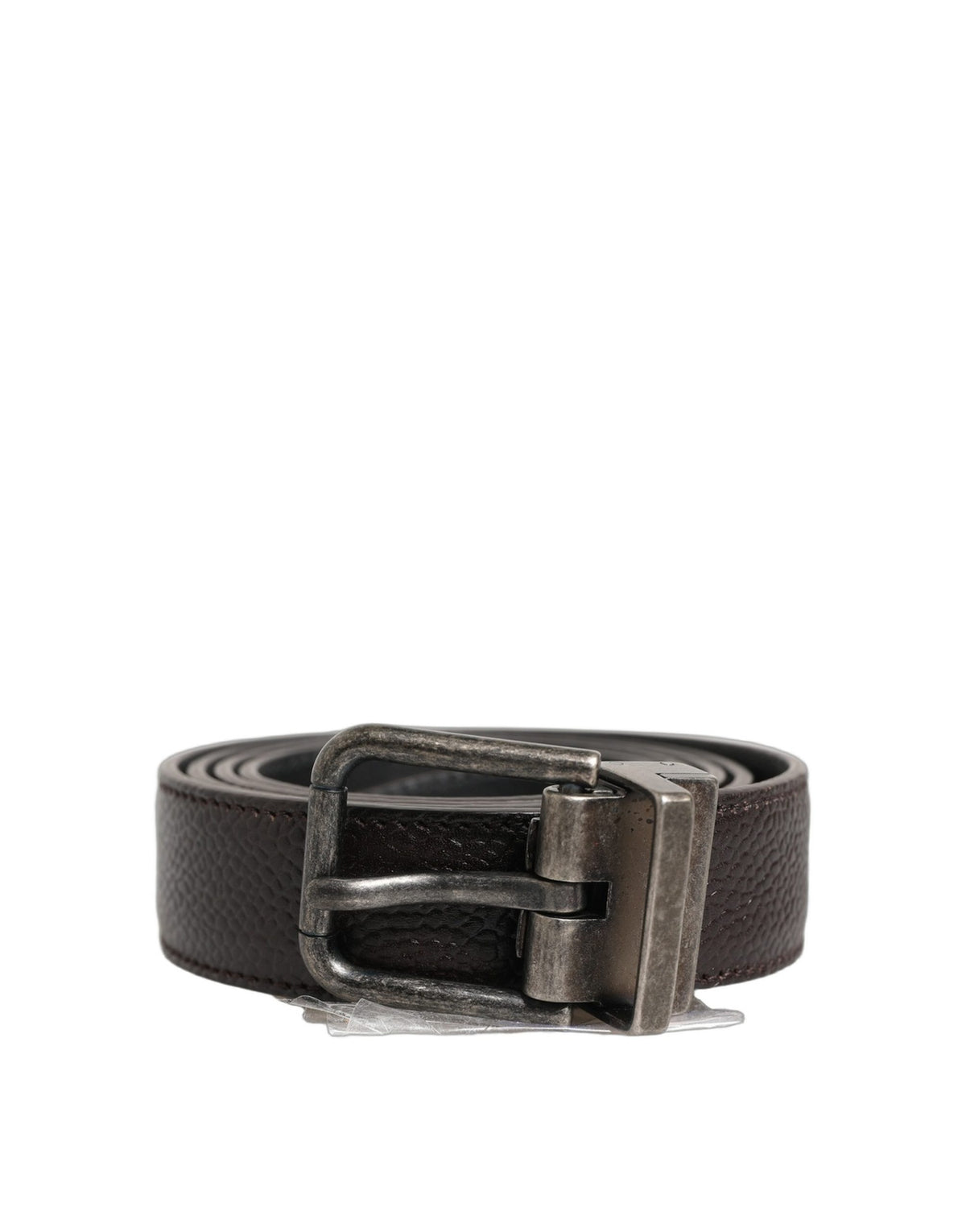 Dolce & Gabbana Brown Calf Leather Vintage Style Silver Buckle Belt - Eljoys Fashion 