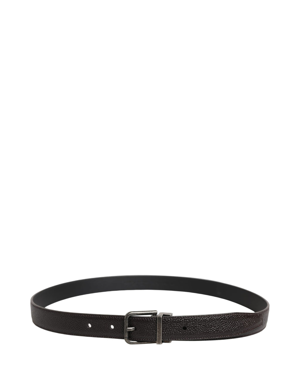 Dolce & Gabbana Brown Calf Leather Vintage Style Silver Buckle Belt - Eljoys Fashion 