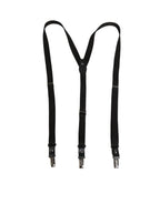 Dolce & Gabbana Black Cotton Leather Elastic Y-back Metal Clips Suspender - Eljoys Fashion 