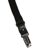 Dolce & Gabbana Black Cotton Leather Elastic Y-back Metal Clips Suspender - Eljoys Fashion 