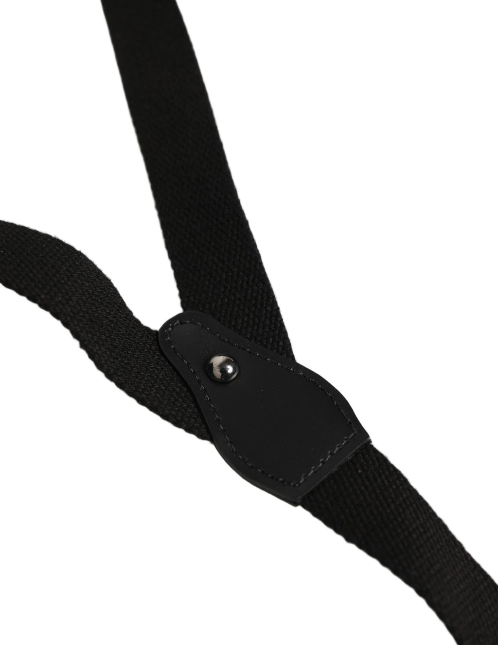 Dolce & Gabbana Black Cotton Leather Elastic Y-back Metal Clips Suspender - Eljoys Fashion 