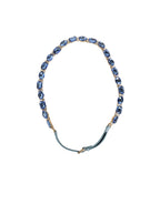 Dolce & Gabbana Blue Leather Crystal Chain Embellished Belt - Eljoys Fashion 