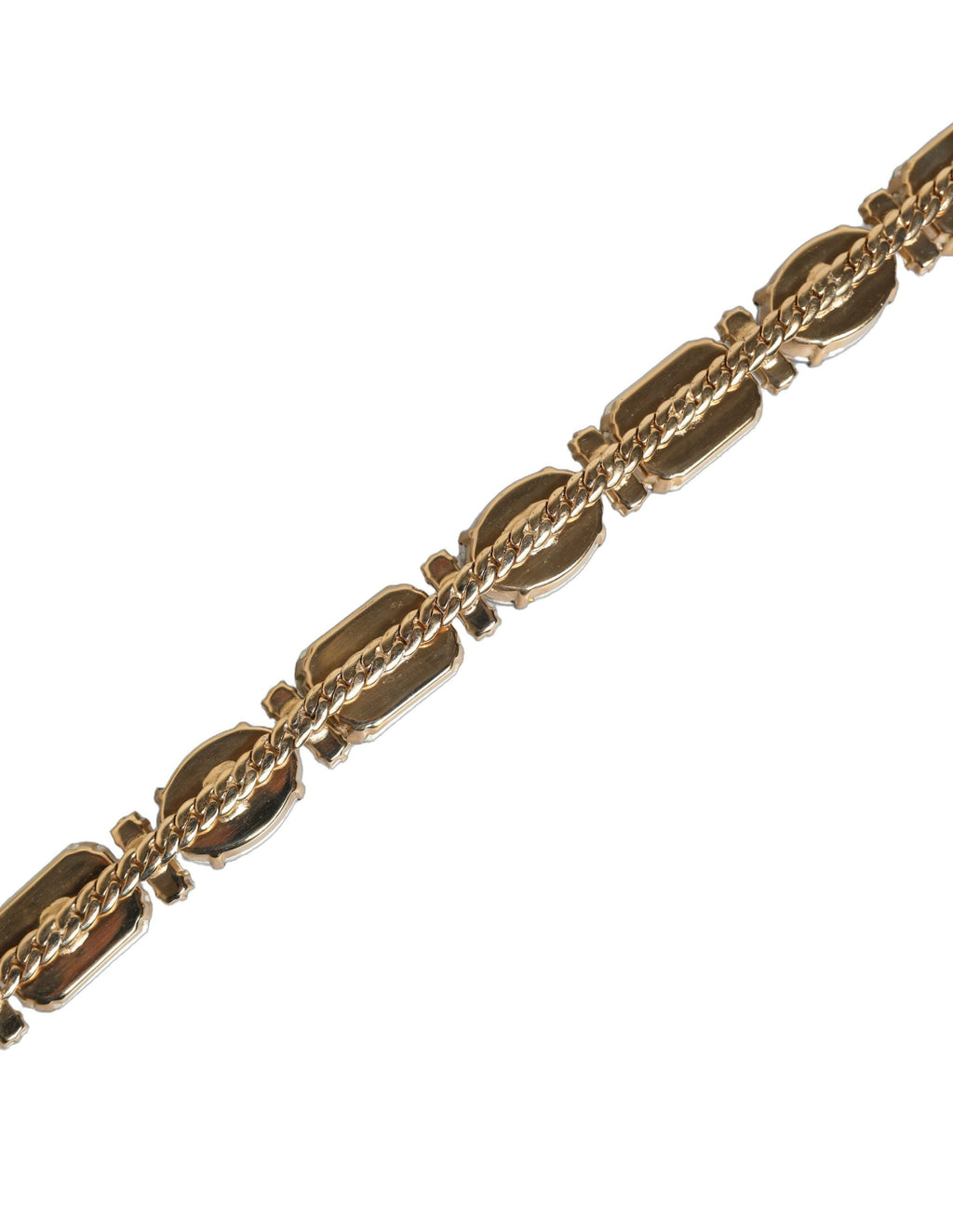 Dolce & Gabbana Blue Leather Crystal Chain Embellished Belt - Eljoys Fashion 